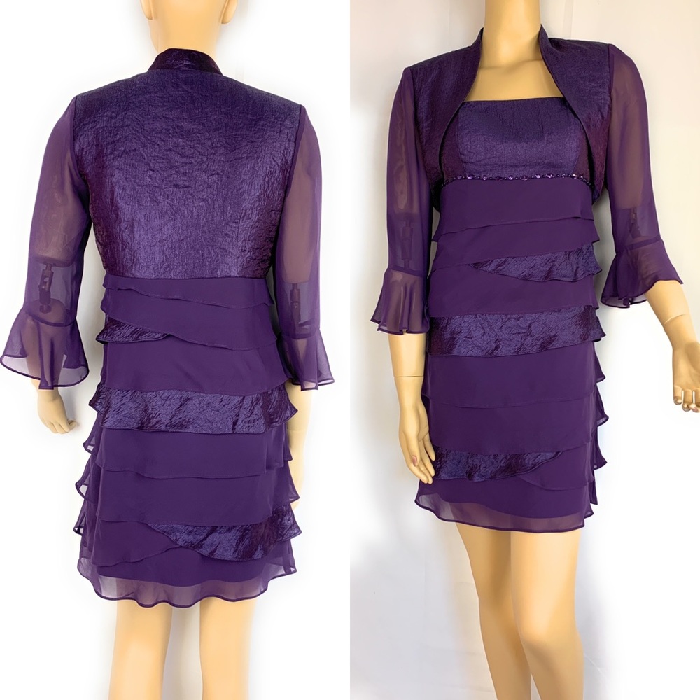 Chiffon dress with jacket - Picture 2 of 8